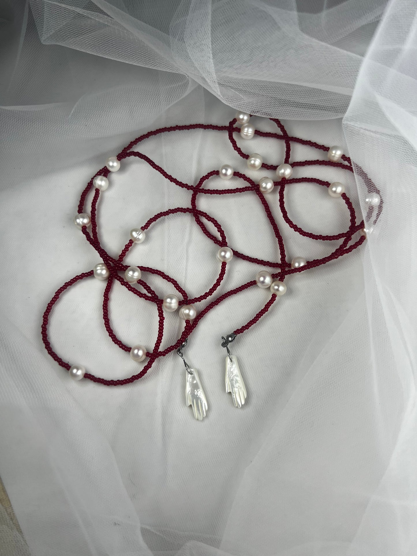 Two Left Hands Wrap around Necklace