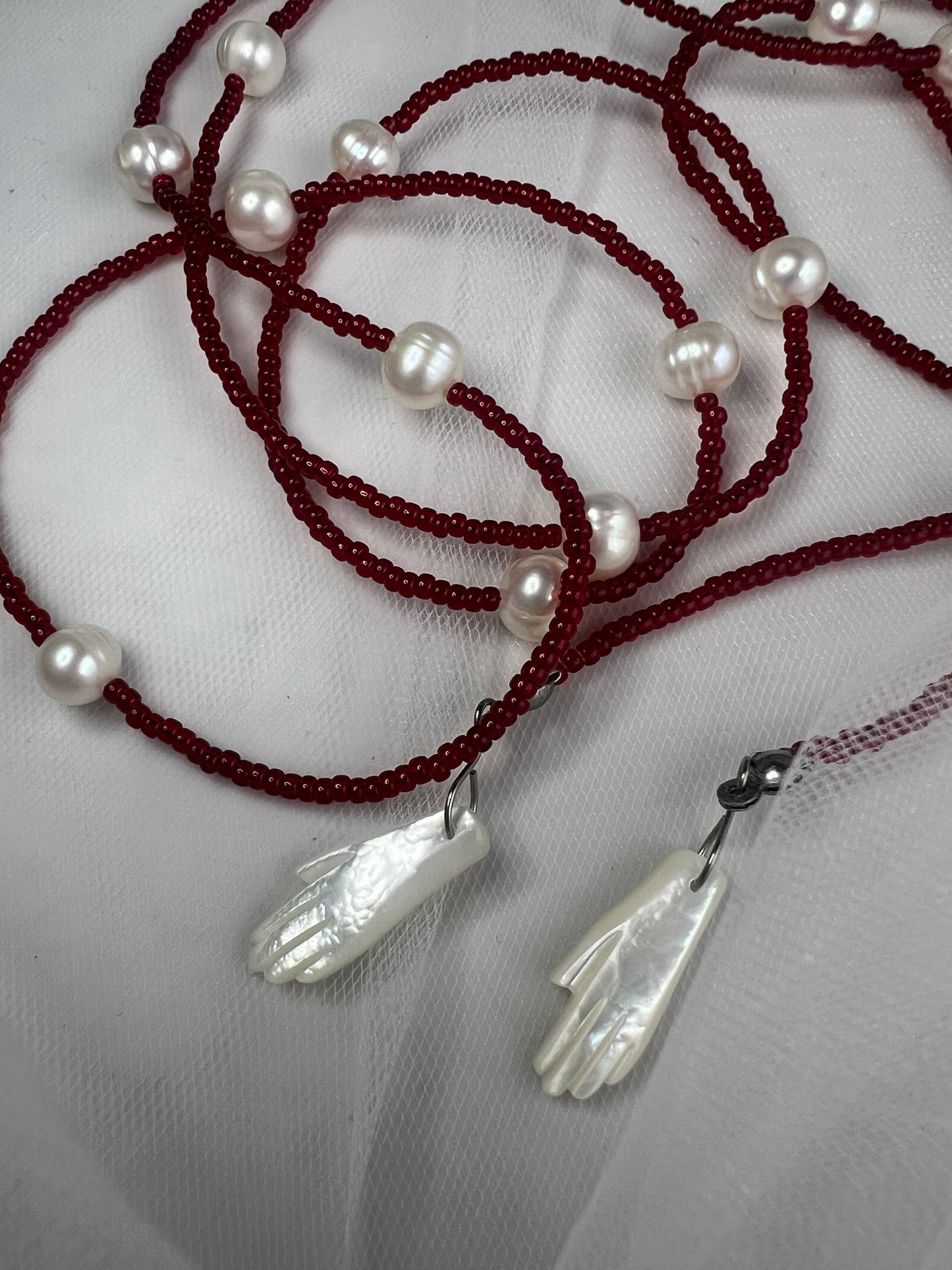 Two Left Hands Wrap around Necklace