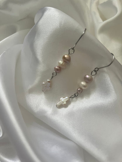 Crossy Pearl Earrings