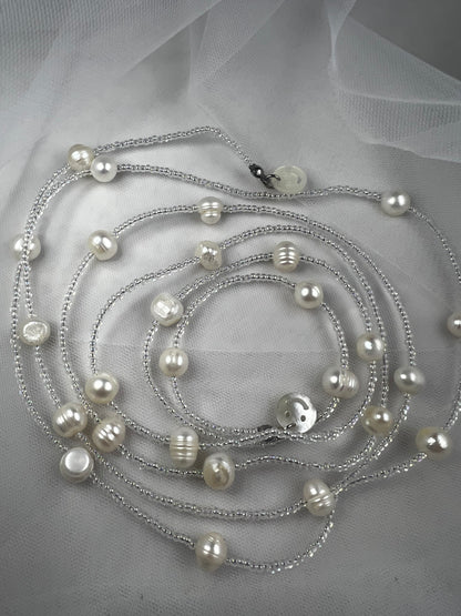 :) Pearly Wrap Around Necklace