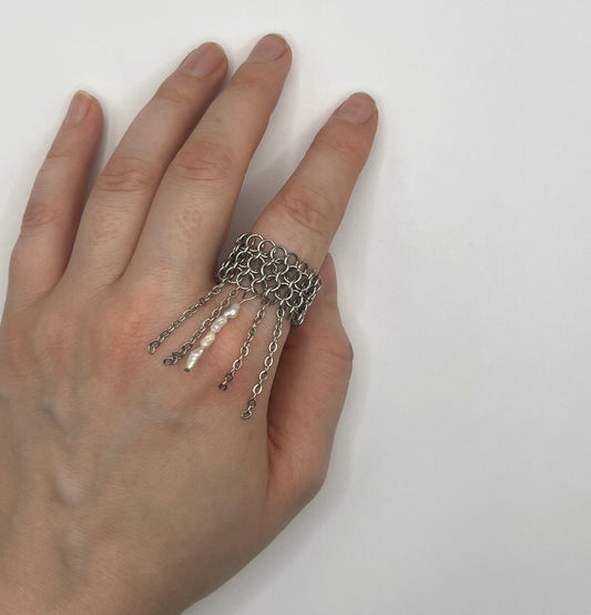 Pearly Chainmaille Ring