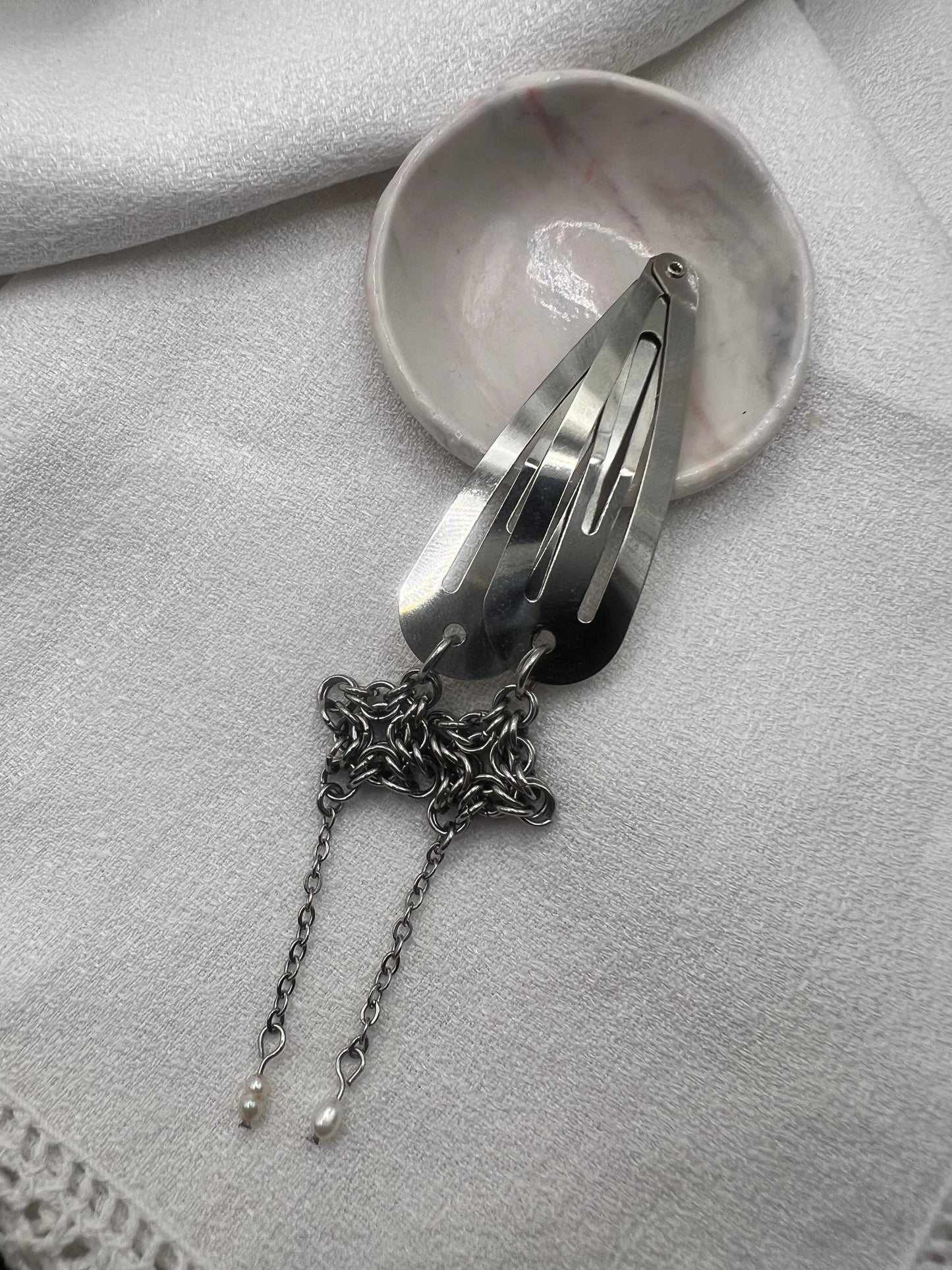 Hyacinth Chainmaille Hairclips